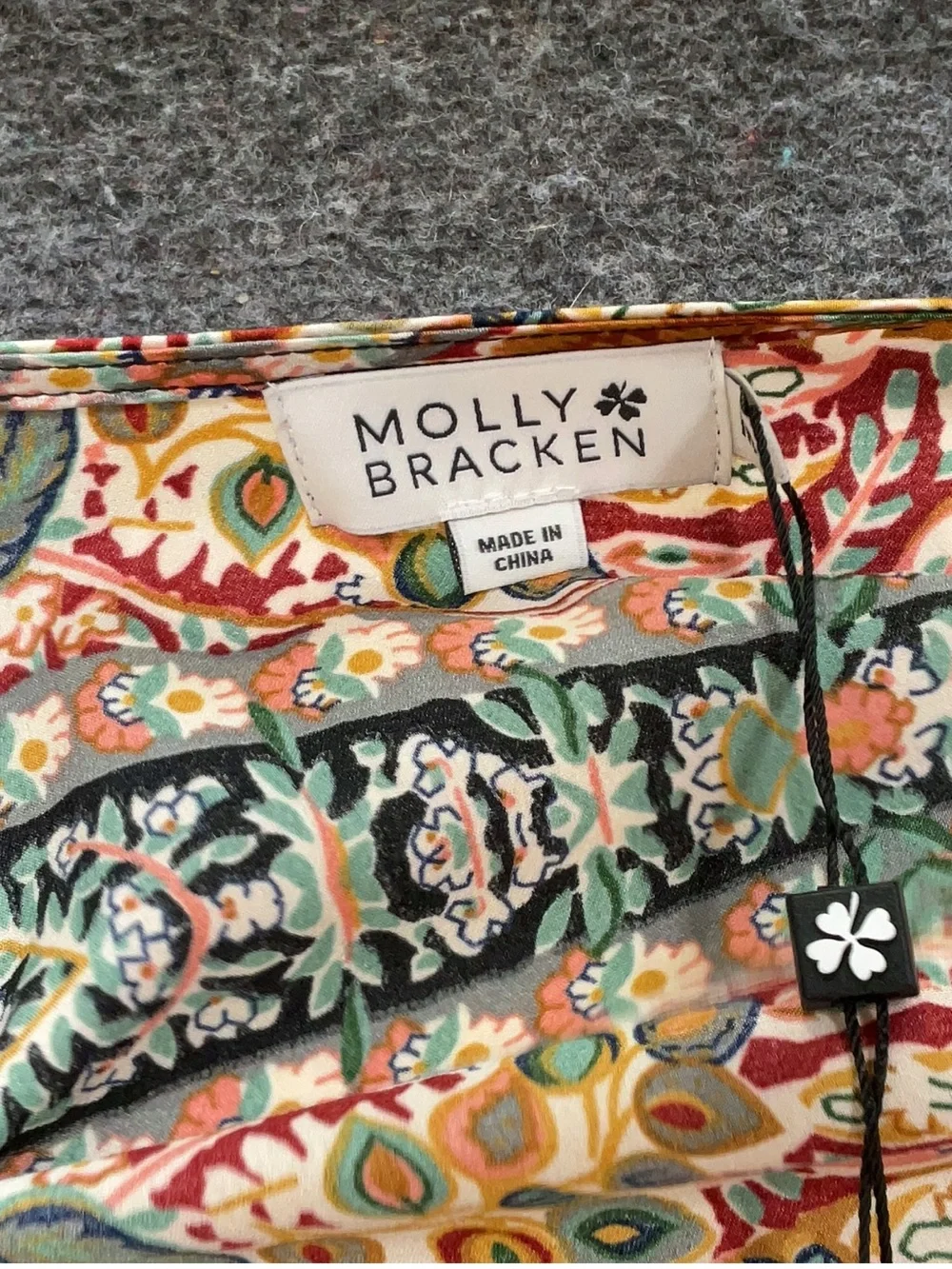 NWT Molly Bracken Paisley Wrap Maxi Dress in Black and Multicolor - Picture 6 of 6
